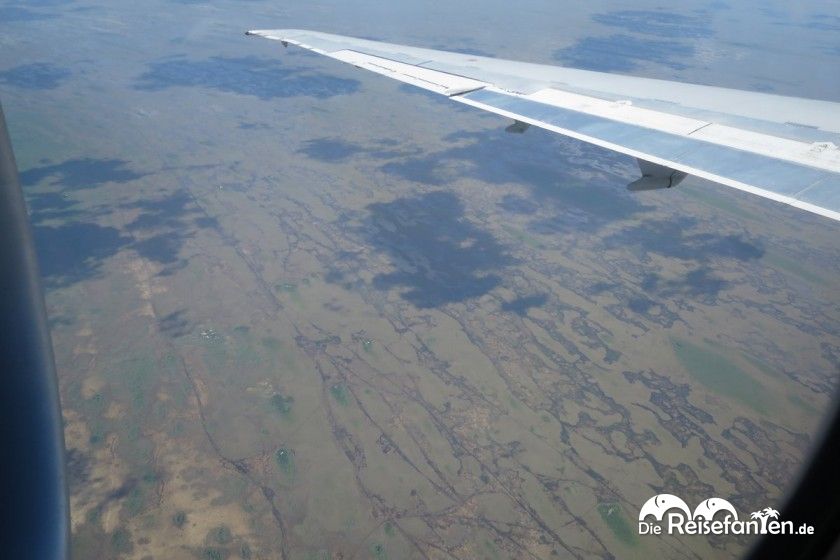 Die endlose Weite der Everglades von oben, Wolkenschatten inklusive