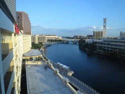 Die Aussicht aus unserem Hotelzimmer im Aloft Hotel in Tampa