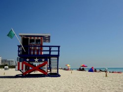 Rettungsturm am South Beach in Miami in Florida