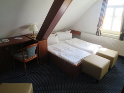 Unser stilvoll eingerichtetes Doppelzimmer im Hotel Mitten Mang auf Langeoog