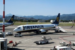 Der Flughafen Mailand-Bergamo wird von vielen Ryanair Maschinen bedient