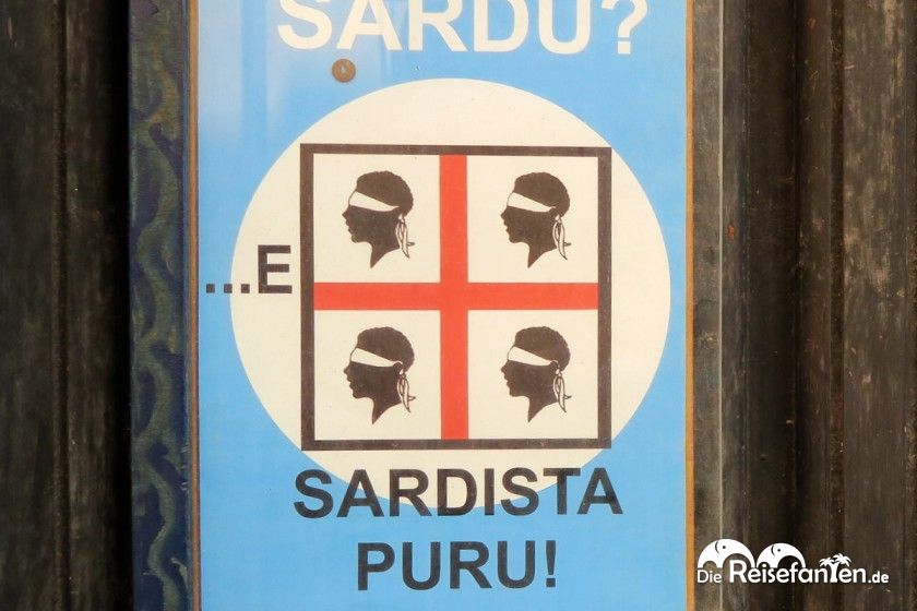 Die Flagge Sardiniens - auf einem Plakat verarbeitet