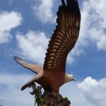 Blick auf die Adlerstatue in Kuah auf Langkawi