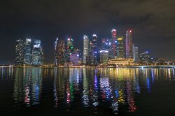 Blick auf die Skyline von Singapur