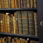 Bücherregal im Long Room des Trinity Colleges