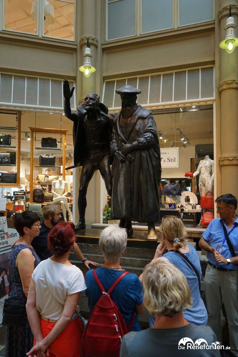 Faust und Mephisto Statue in Leipzig