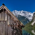 Bootshaus am Obersee mit Blick auf den Watzmann