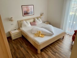 Schlafzimmer in der Residence Reinhild in Nals in Südtirol