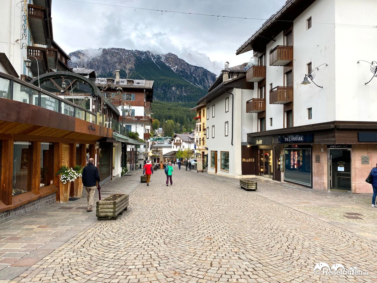 Die Fußgängerzone von Cortina d'Ampezzo