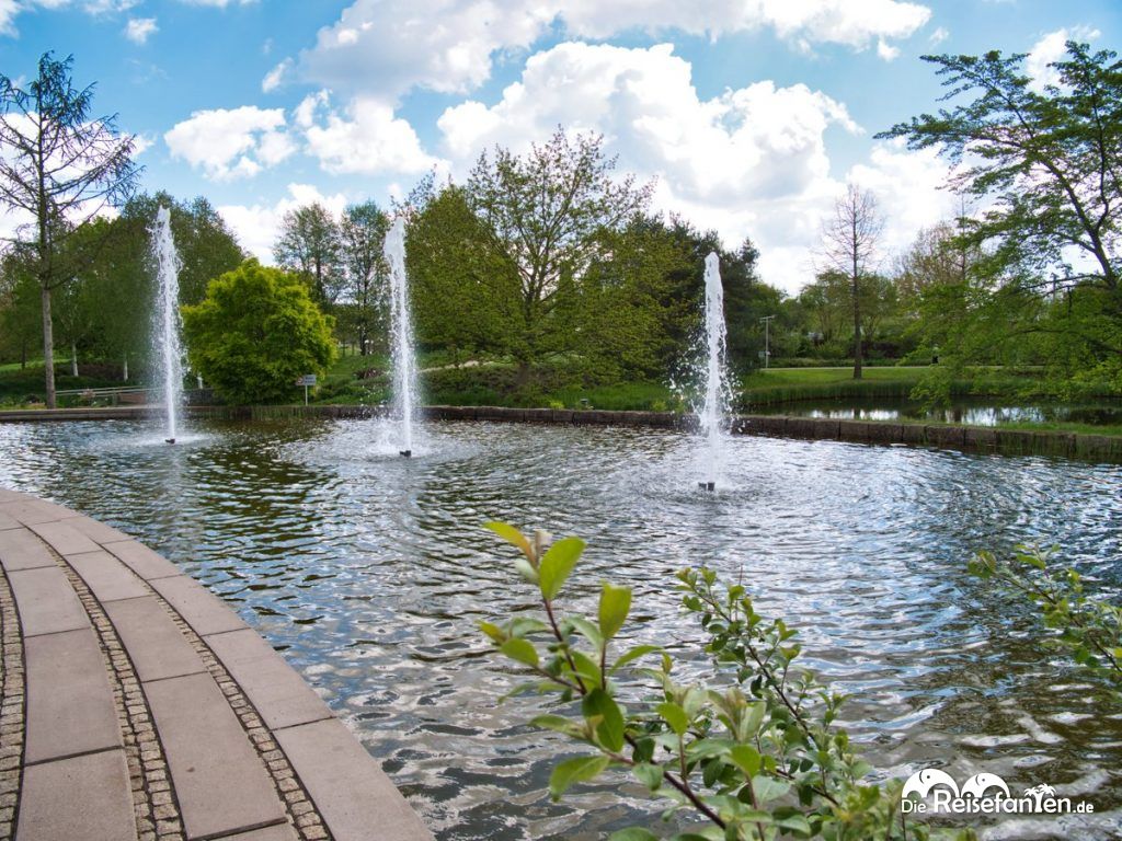Wasserspiel im Park der Gärten reisefanten.de