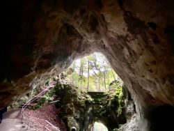 Blick nach aussen von der Riesenburg in Wiesenttal
