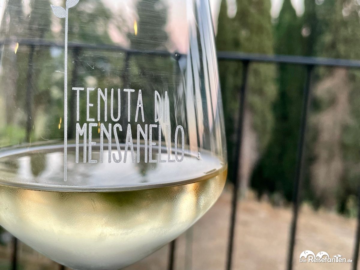 Der eigene Wein im Ristorante agricolo Tenuta di Mensanello