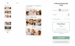 Die 3 Monatskalender von Fotokalender.com lassen sich individuell anpassen