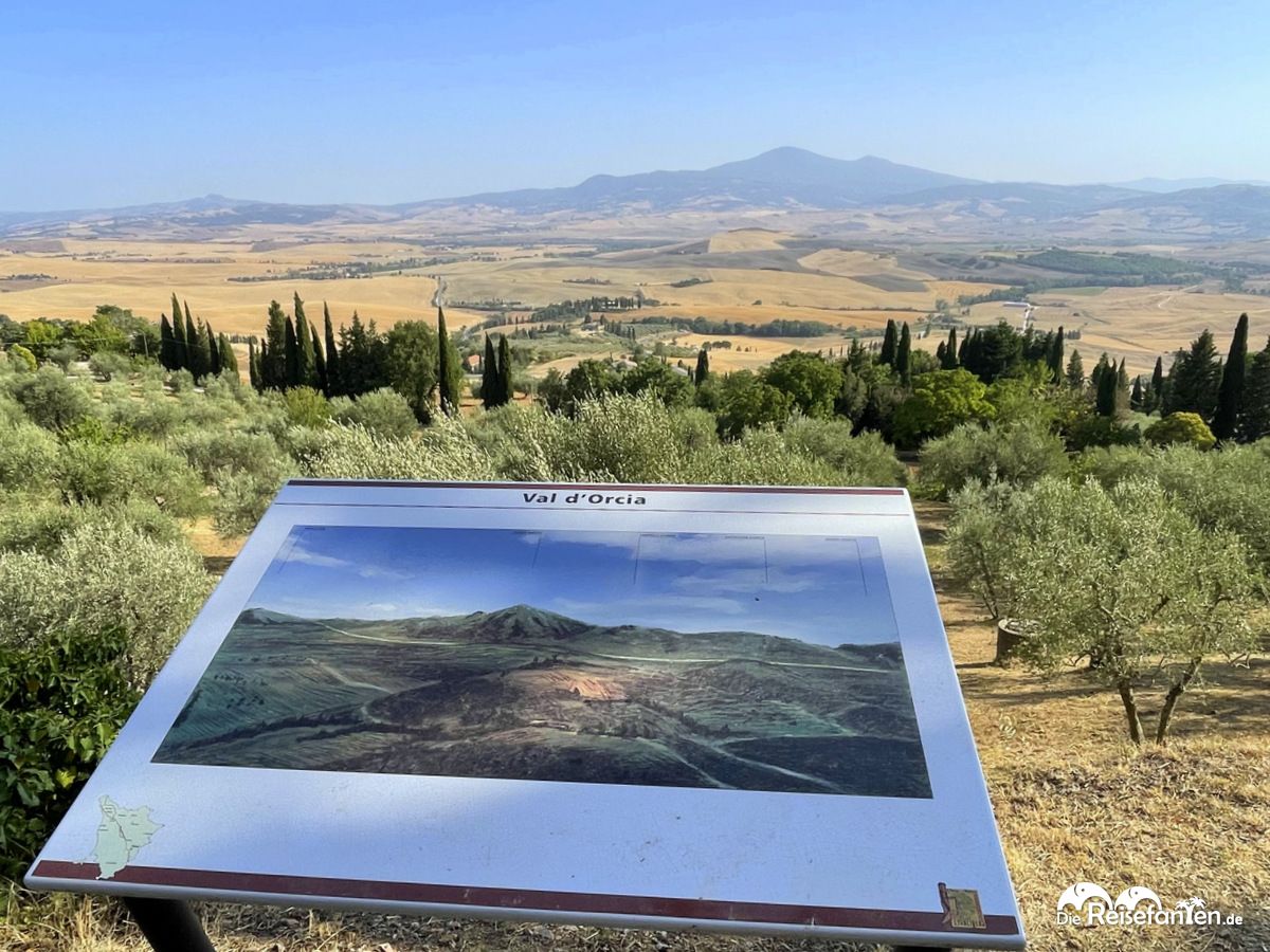 Ausblick von Pienza ins Val D'Orcia