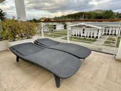 Balkon unseres Doppelzimmers im iConic Resort in Arezzo